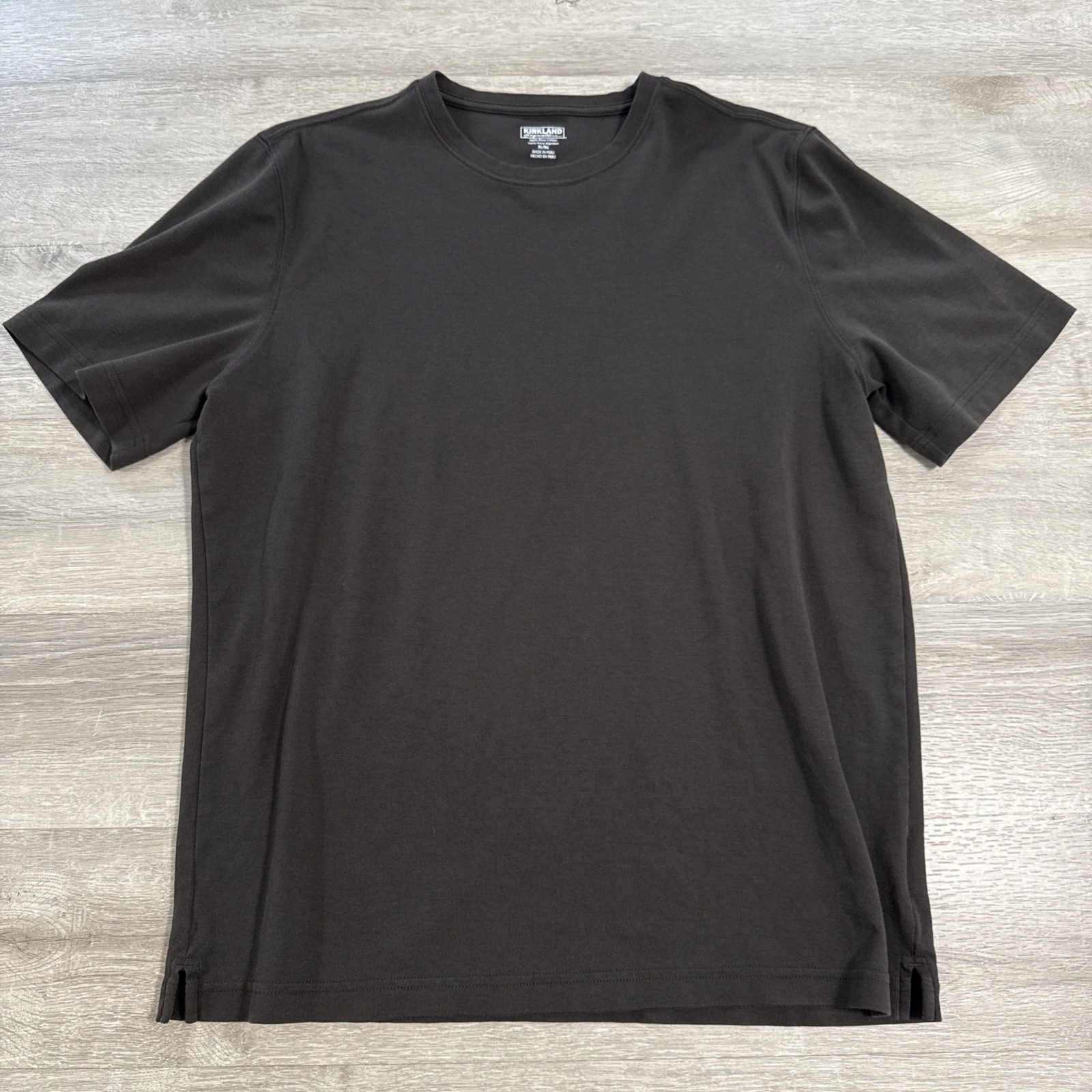 Kirkland Signature Shirt Men's XL Black Pima Cotton Basic Solid Tee gallery