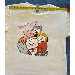 BT21 Hello Mang Characters Graphic T-Shirt White Large Kpop Korean Pop