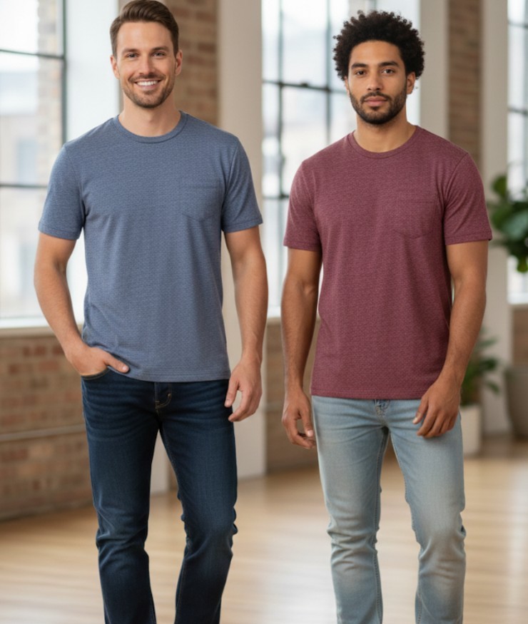 Member’s Mark Men’s 2-Pack Everyday Soft Wash Tee XL New blue red 340