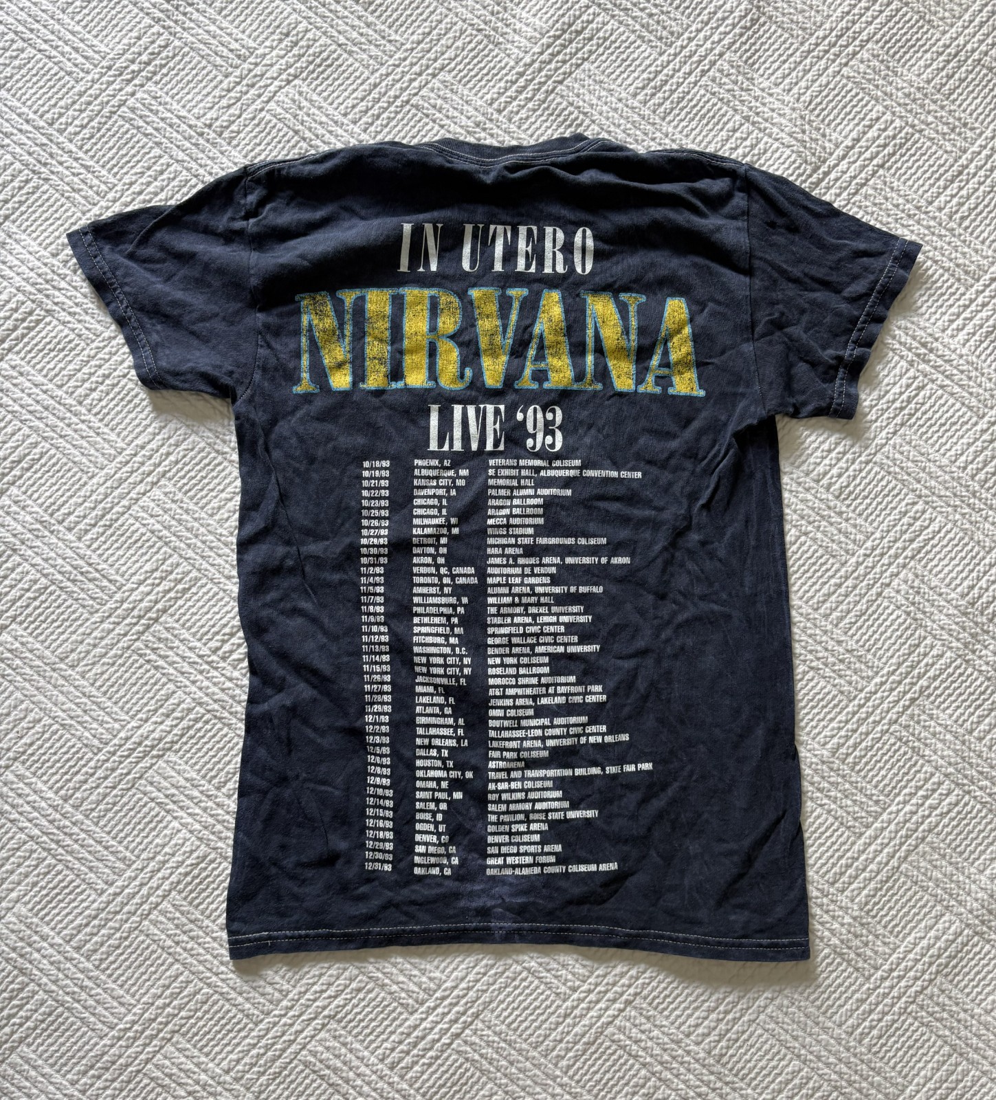Nirvana Concert T-Shirt In Utero Unisex Small Grunge 90s Cotton Navy Angel gallery