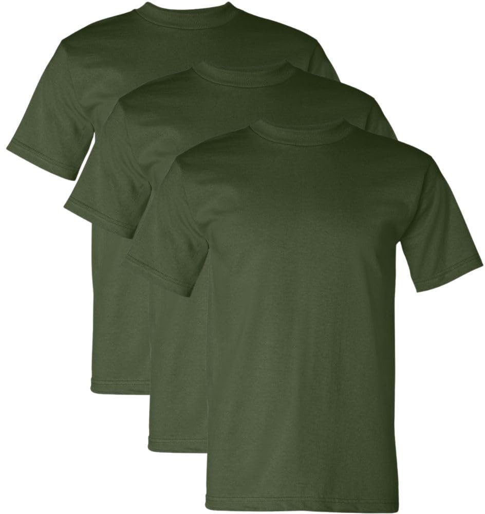 US Army Solid Color T-Shirts Made in USA 100% Cotton Heavyweight Shirts 3 Pack