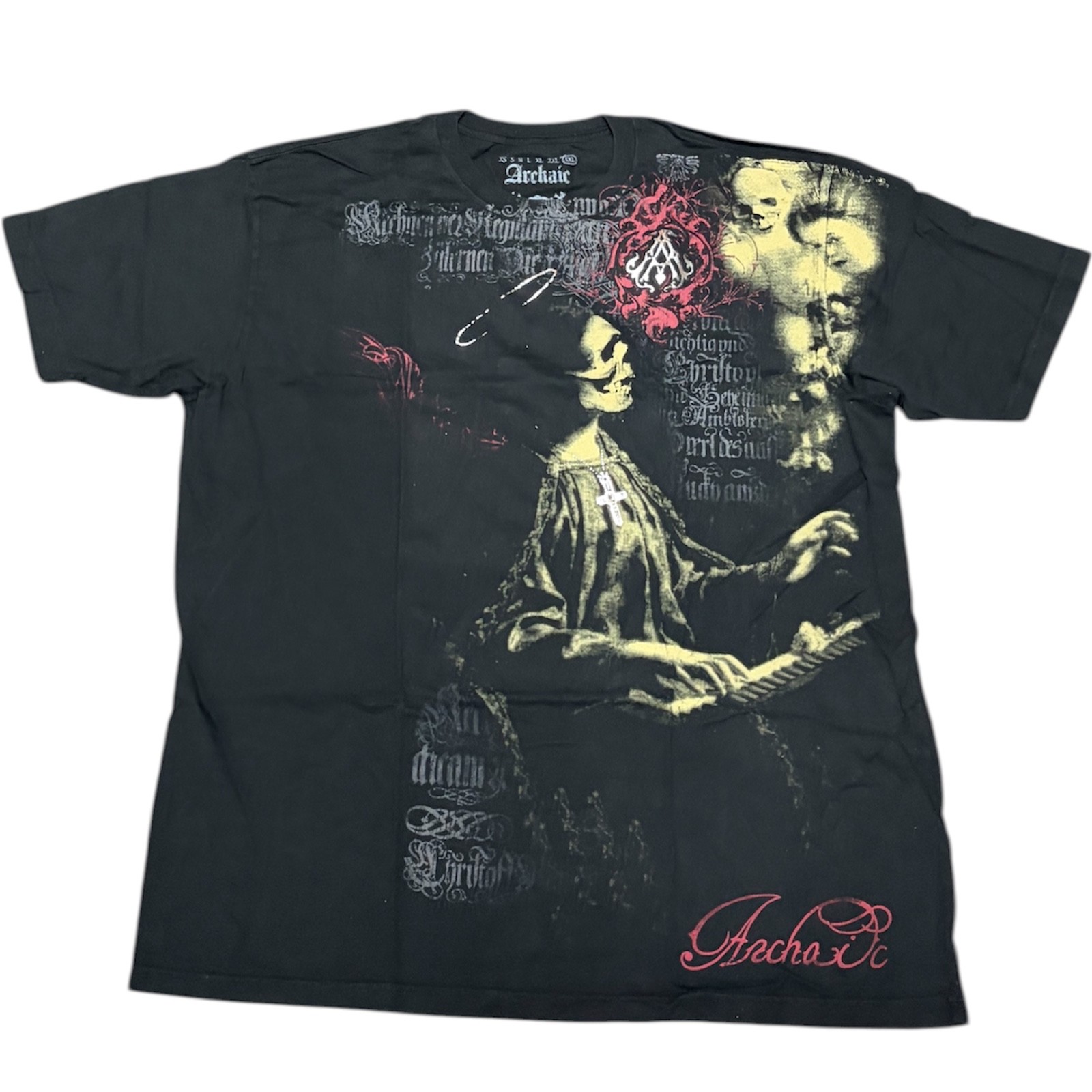 ARCHAIC by AFFLICTION Black LULLABY Short Sleeve Slim Fit Y2K Mens T-shirt NWT gallery