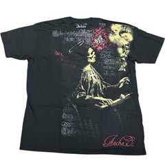 ARCHAIC by AFFLICTION Black LULLABY Short Sleeve Slim Fit Y2K Mens T-shirt NWT
