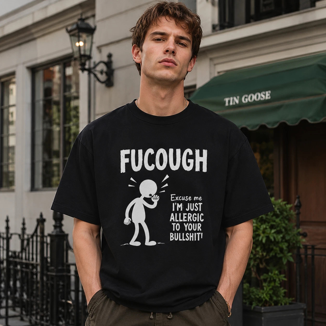 FuCough Funny Sarcastic Humor Graphic, Funny T-shirt Unisex
