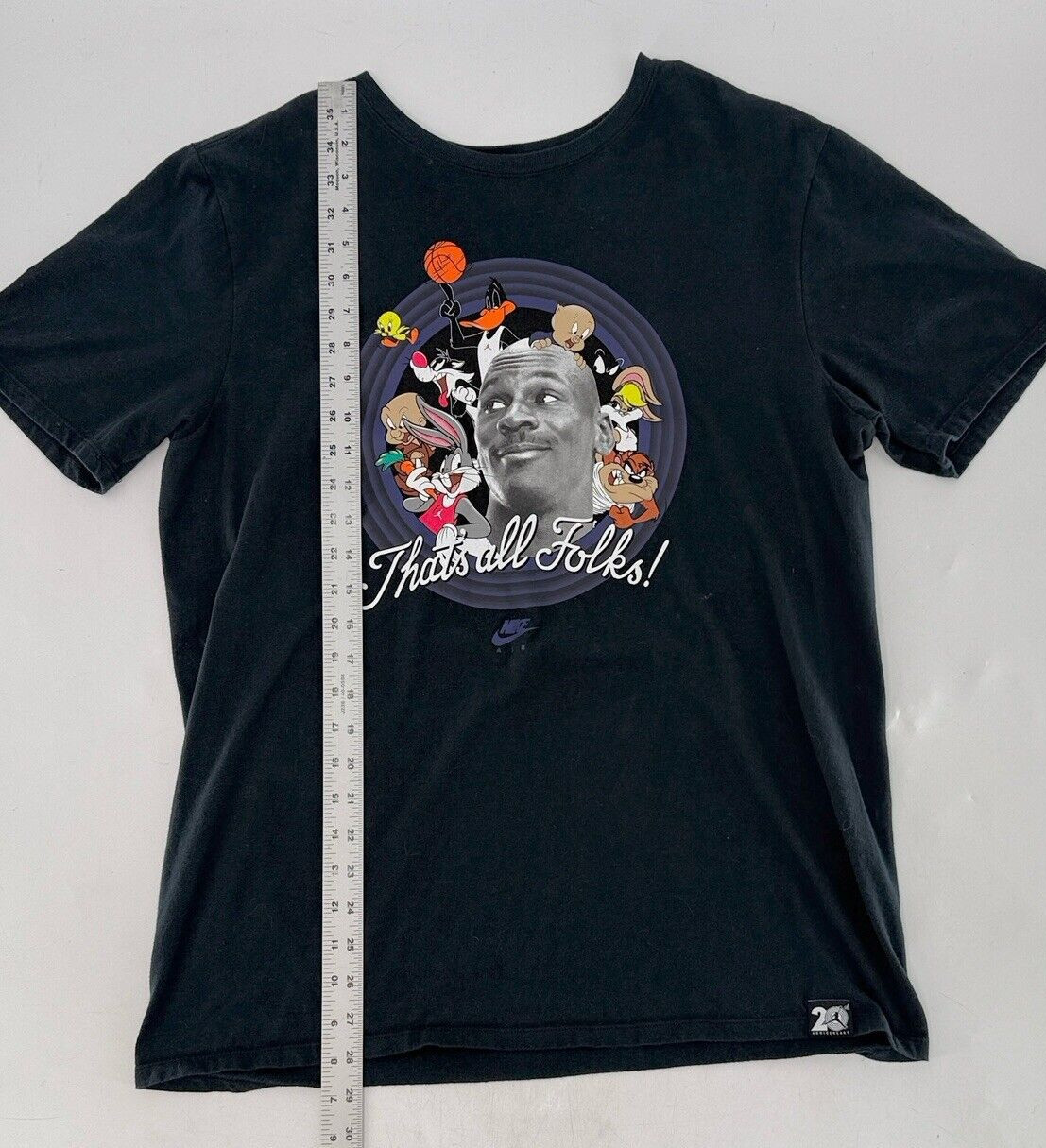 Nike Air Jordan Men’s Space Jam Shirt Black Looney Tunes Thats All Folks Size L gallery