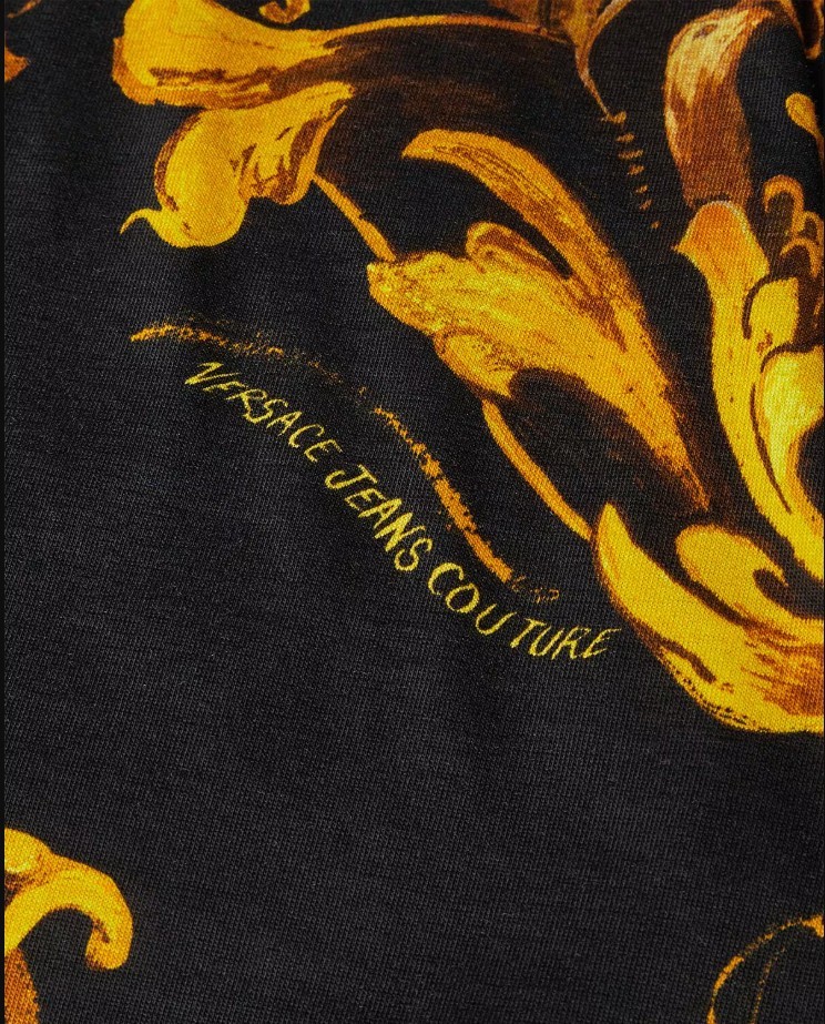 NWT VERSACE JEANS COUTURE BLACK/GOLD BAROQUE PRINT T-SHIRT 79GAH6S0 JS515 gallery