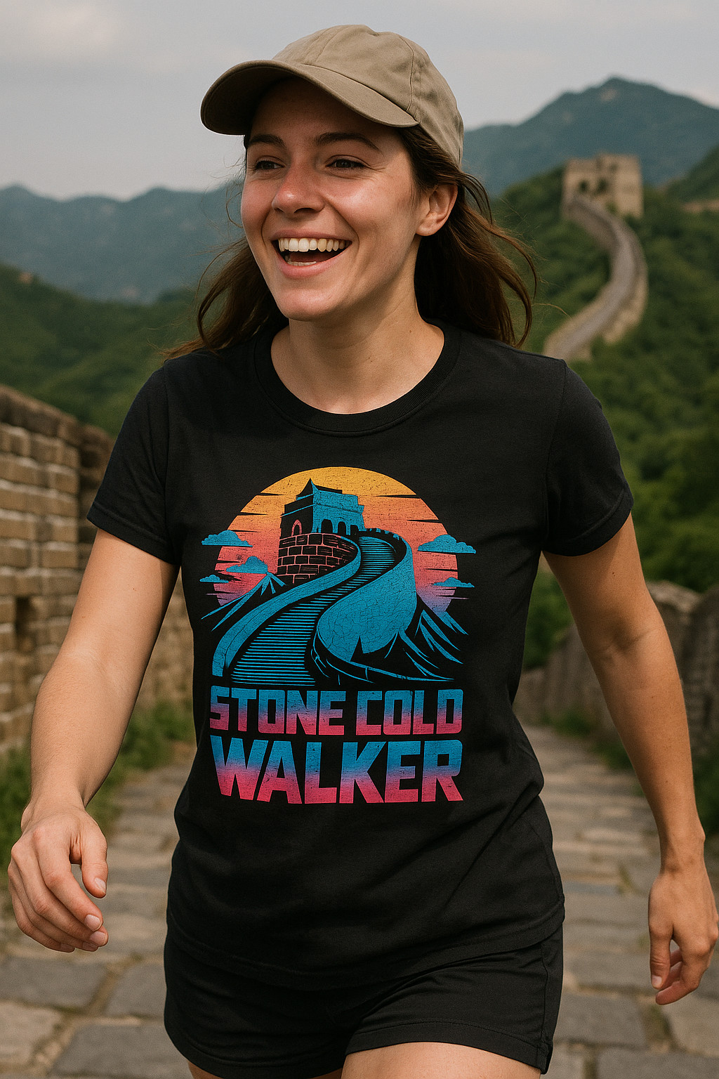 The Great Wall Of China T-Shirt - "Stone Cold Walker" Graphic Tee gallery