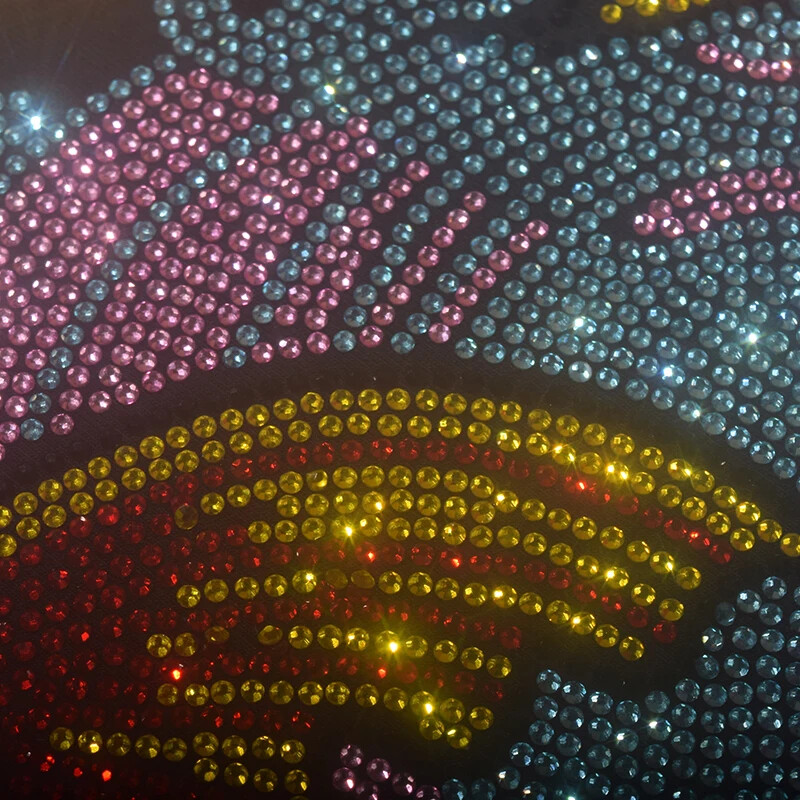 New Fashion Diamond Fish Rhinestones Short Sleeve Luxury Men Black T-Shirt gallery