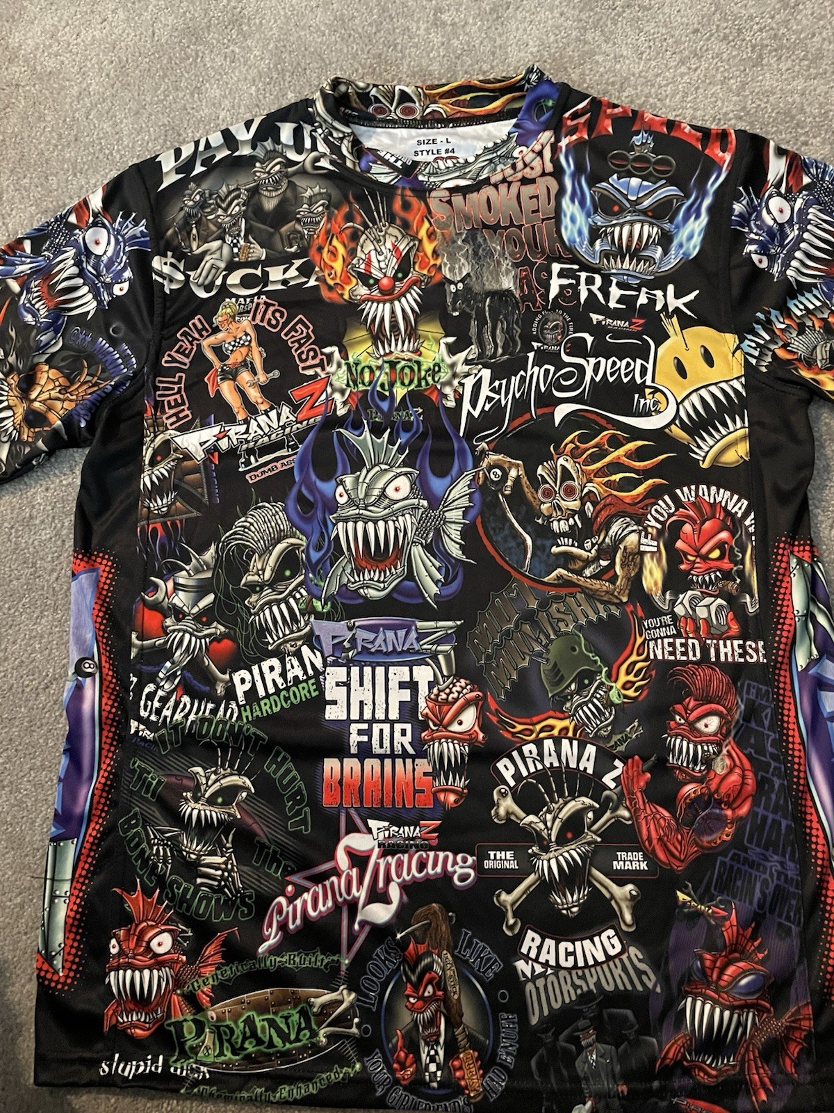 Psycho Speed Inc Piraniaz Racing NHRA Camping World Shirt L Multi Color gallery