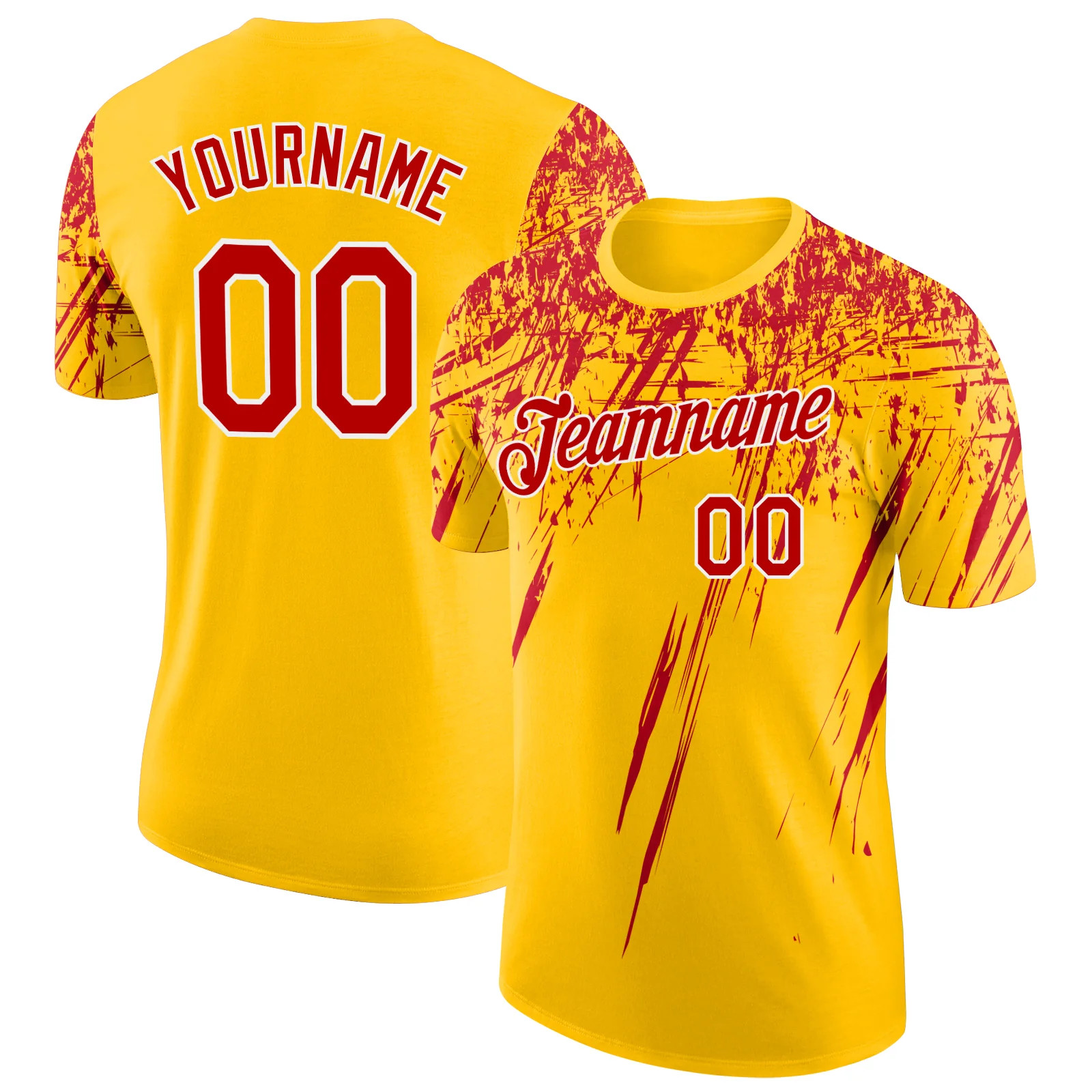 Custom Yellow Red Distressed Art Shirt Unique Birthday Gift For Women