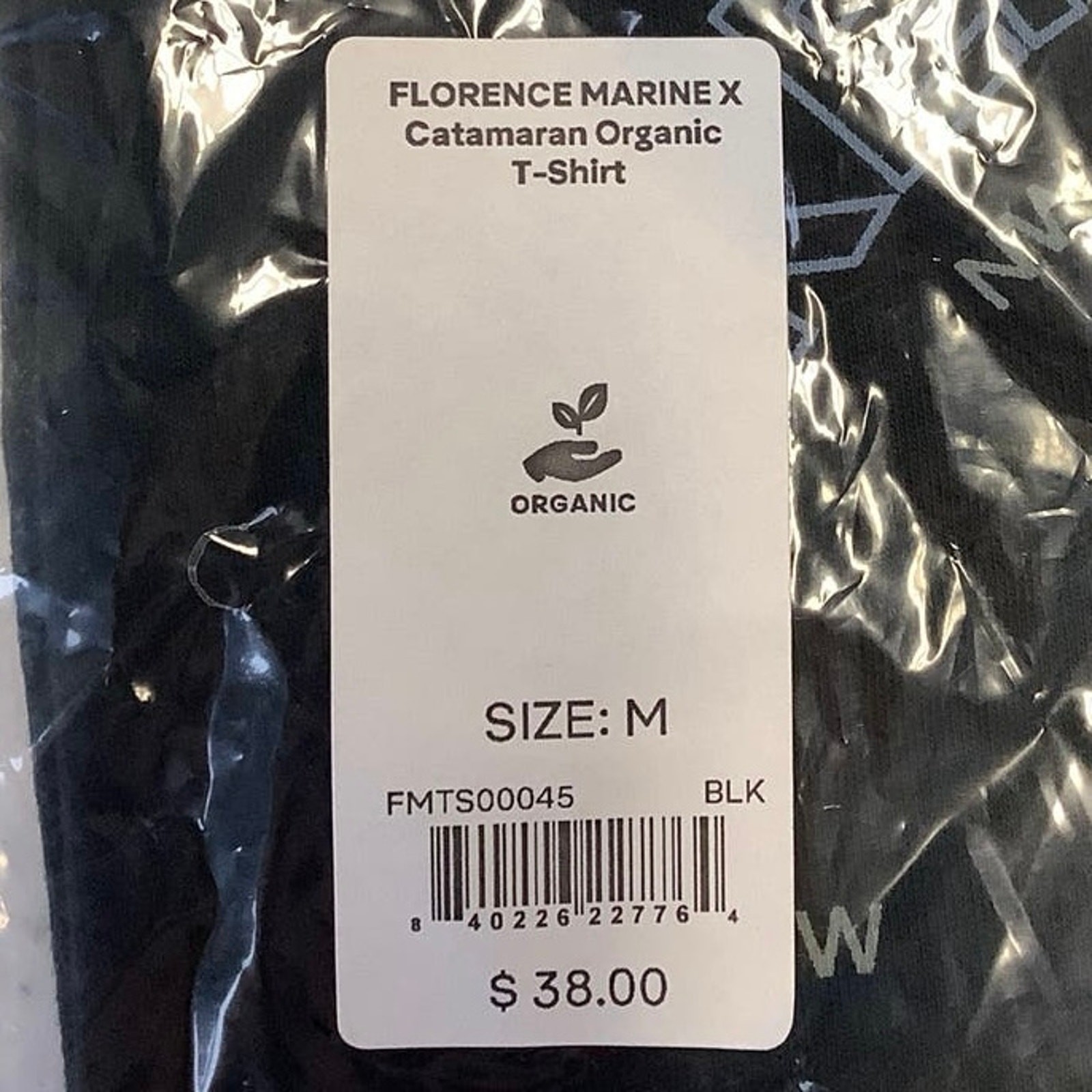 Florence Marine Size Medium Catamaran Organic T-Shirt Black Organic Tee M15-4 gallery