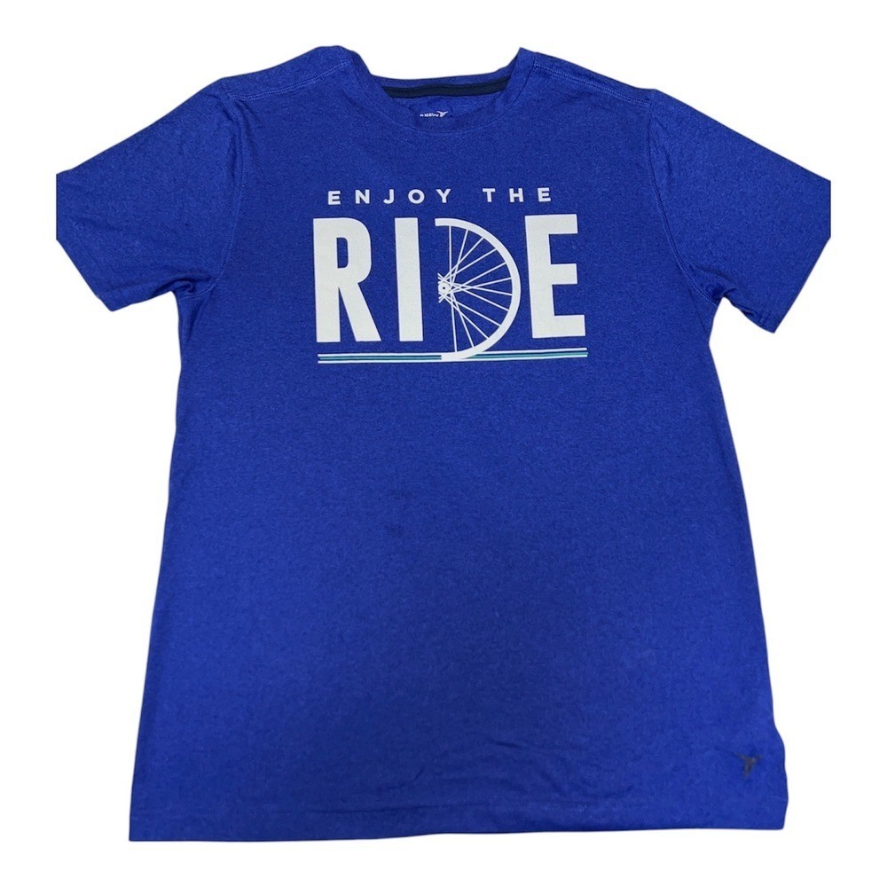 Old Navy Active Go Dry Bicycle Graphic T Shirt Mens Medium Blue Cycling Tee
