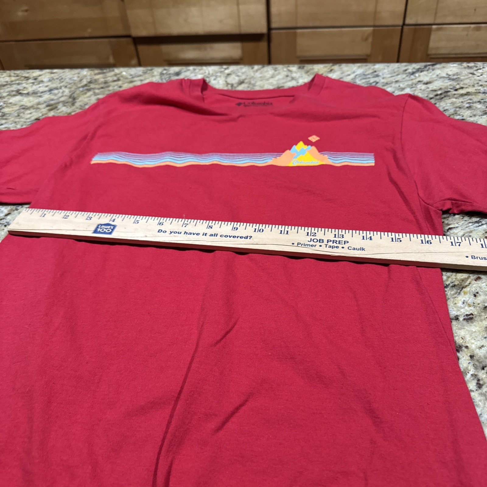 Columbia Sportswear Mens Size Medium Striped Graphic T-Shirt Heather Red Cpix gallery