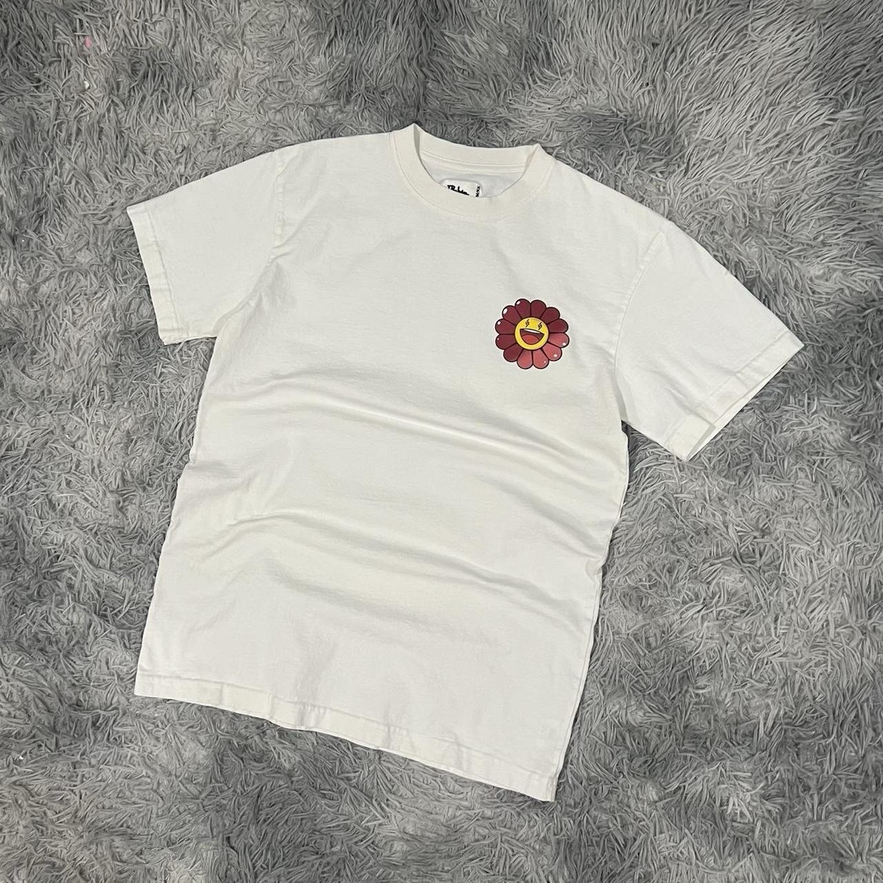 J Balvin x Takashi Murakami T-Shirt White Flower Graphic Tee Size Small TM/KK gallery