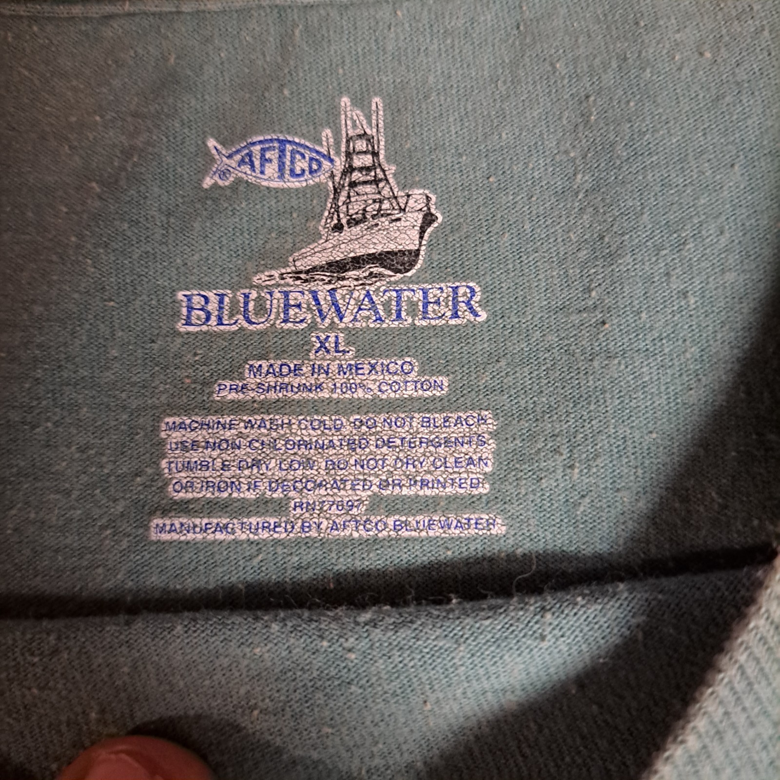 AFTCO BLUEWATER T SHIRT MENS XL GREEN POCKET SWORS FISH SHORT SLEEVE gallery