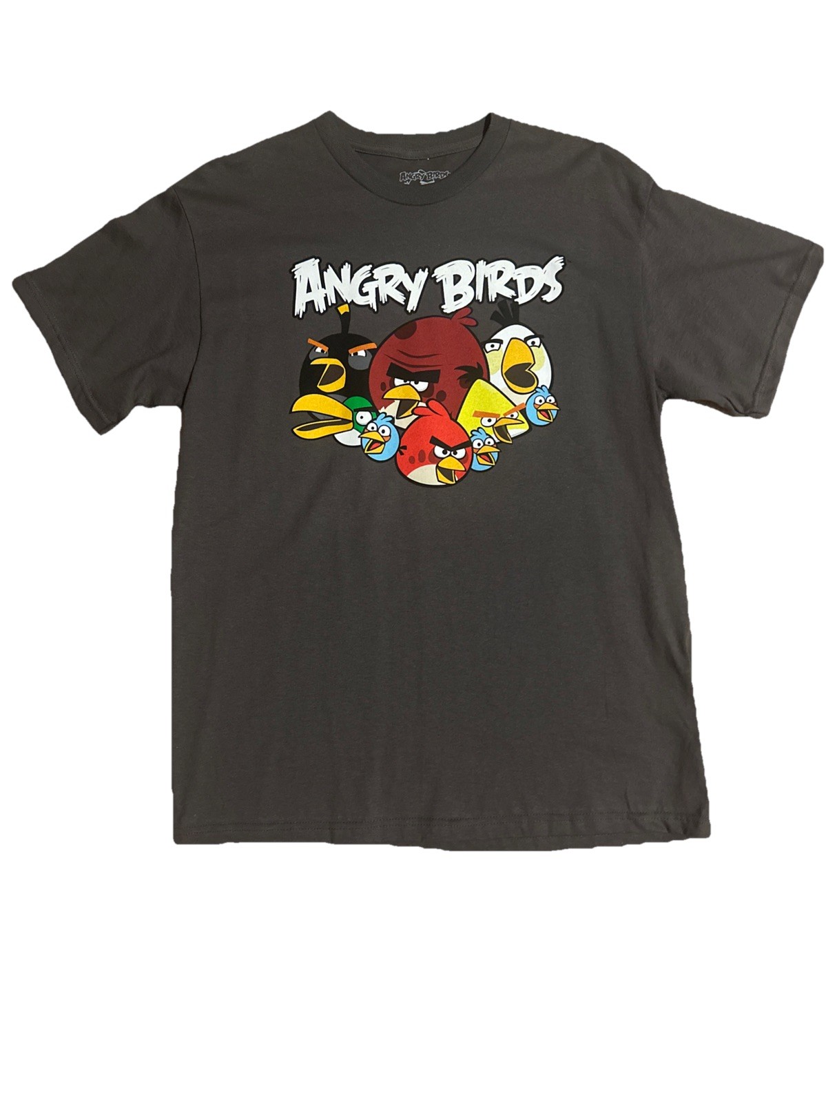New Vintage 2011 Angry Birds T-shirt Size L Dark Gray Short Sleeve gallery