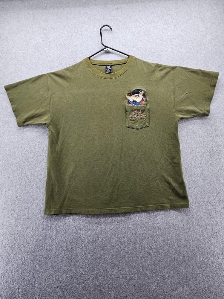 Vintage Warner Bros Studio Store Shirt Mens XL Green Tasmanian Devil Tee 90s