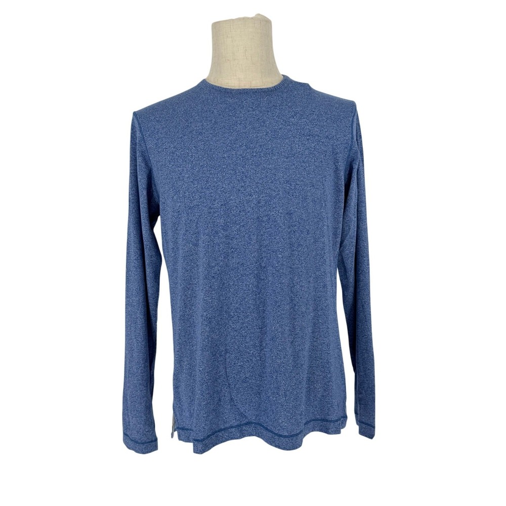 Robert Graham Long Sleeve Crew Neck T-Shirt BURSNELL Heather Light Blue M