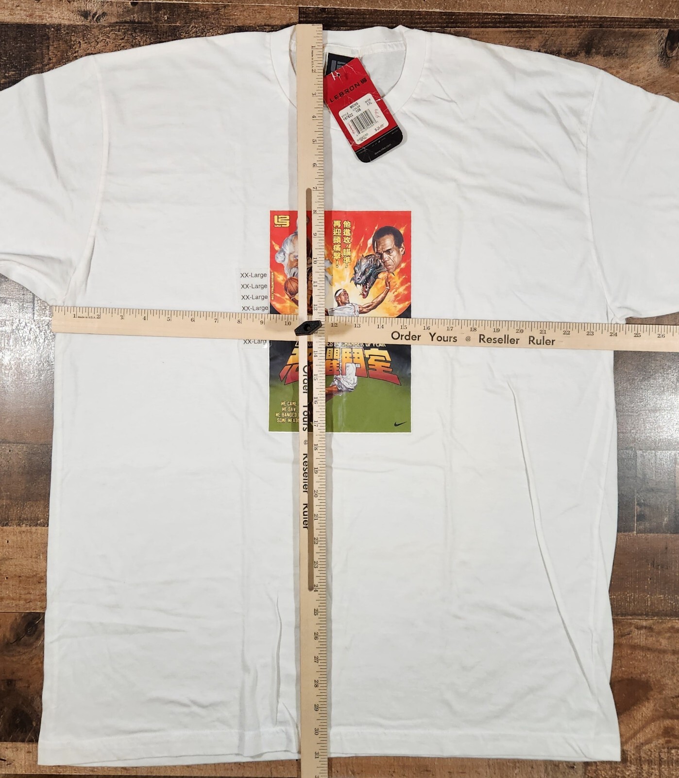 Vintage Nike Y2K LeBron James Shirt Mens 2XL White Chamber of Fear Kung-Fu 2004 gallery