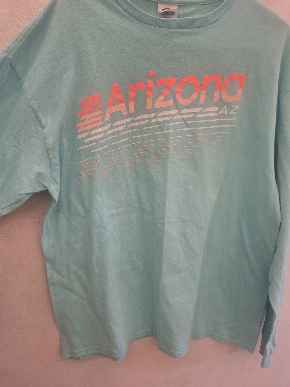 Arizona AZ Graphic T-Shirt Adult Large Aqua Blue Delta Pro Weight Cotton gallery