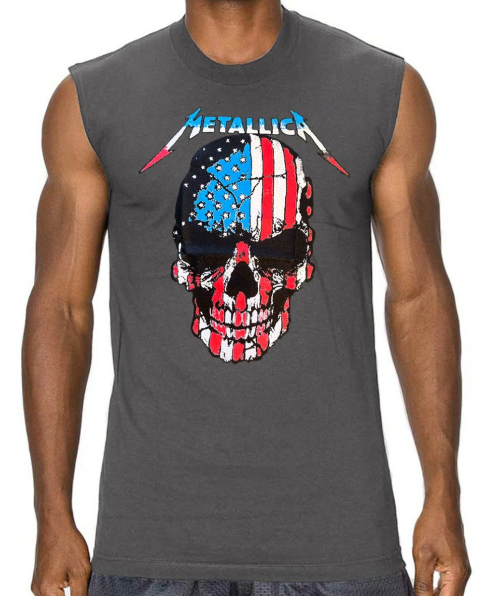 METALLICA AMERICAN SKULL PUNK ROCK Band Muscle Shirt (multiple colors) gallery