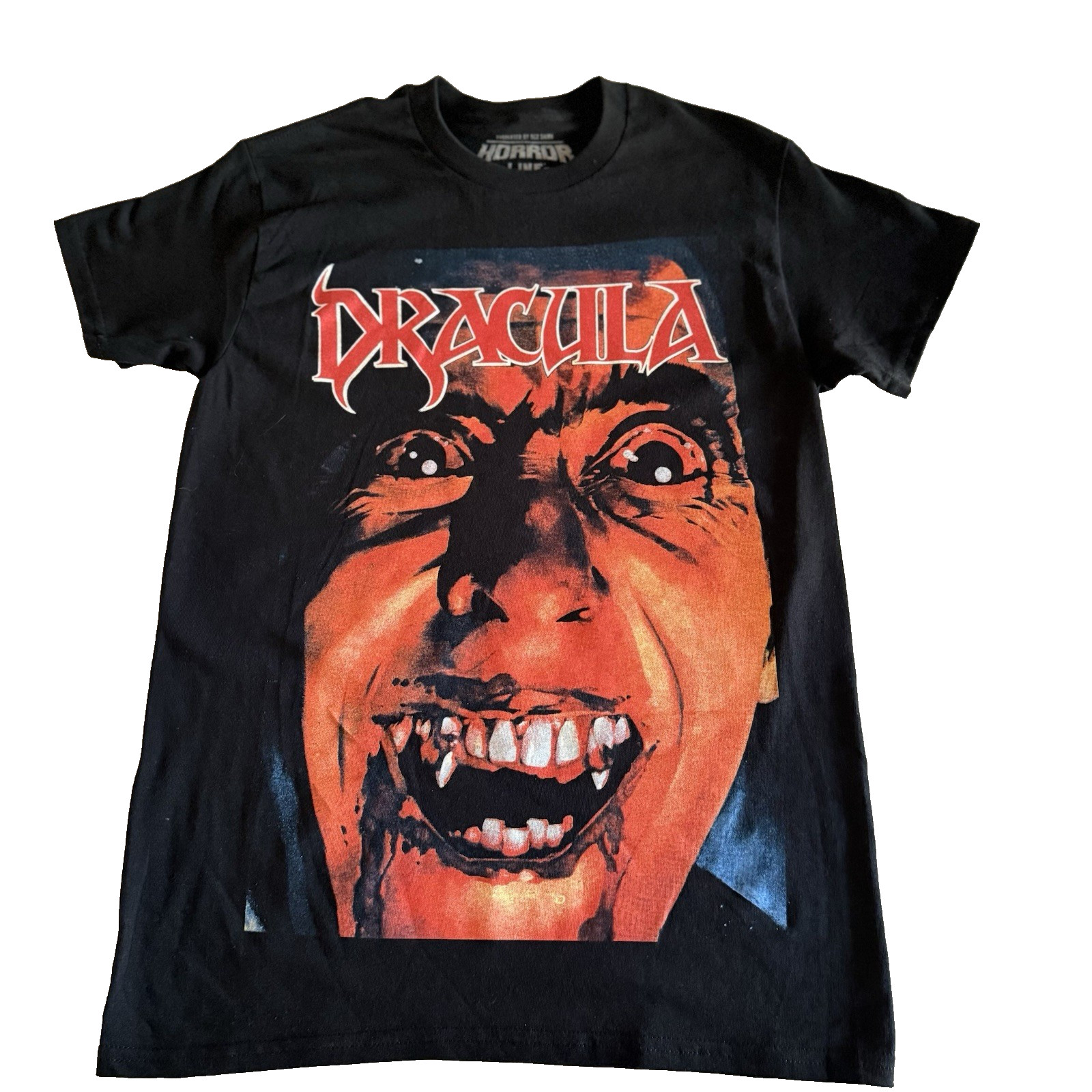 Unisex Dracula T Shirt 1970s Horror Line Brand Gothic Tee 100% Cotton Small gallery