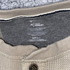 Member’s Mark Henley Sz Medium Tan Heather Waffle Knit Cabincore Gorpcore