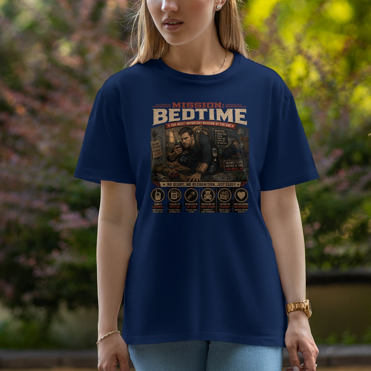 Mission Bedtime The Most Important Mens T-Shirt Funny Fatherhood Fathers Day gallery