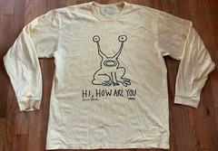 Daniel Johnston Vans Long Sleeve ‘Hi, How Are You’ Shirt, Yellow, Men’s XL