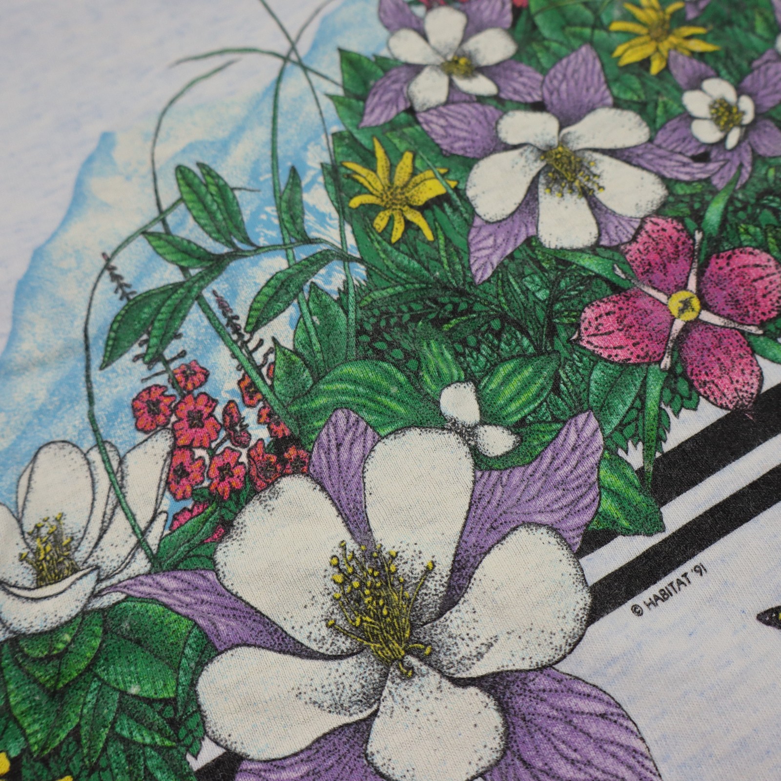 Vtg Hummingbird Habitat Nature T Shirt Mens Large Floral USA Tee Single Stitch gallery