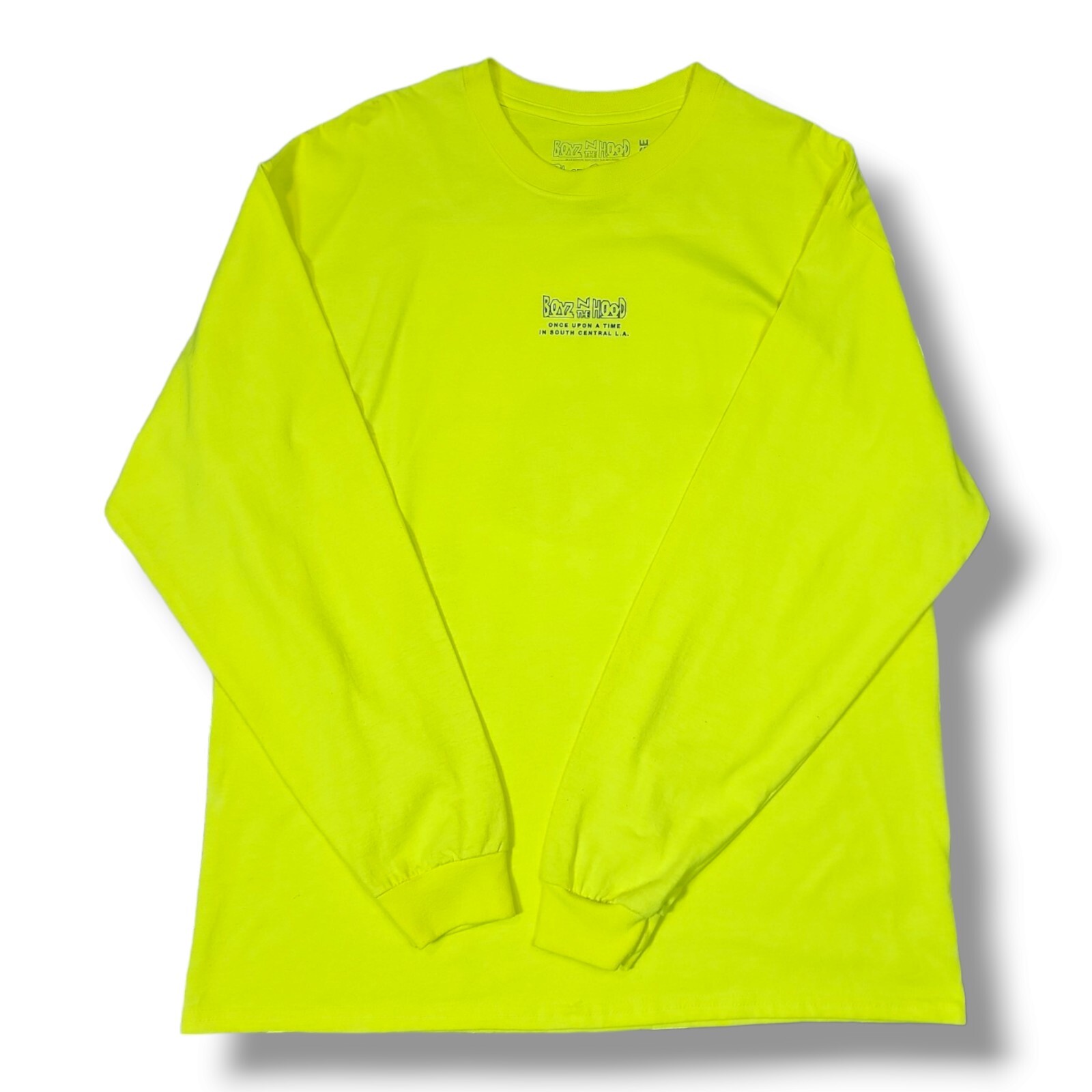 Boyz N The Hood Neon Yellow Long Sleeve Crew Neck T-Shirt Men's Size XL gallery