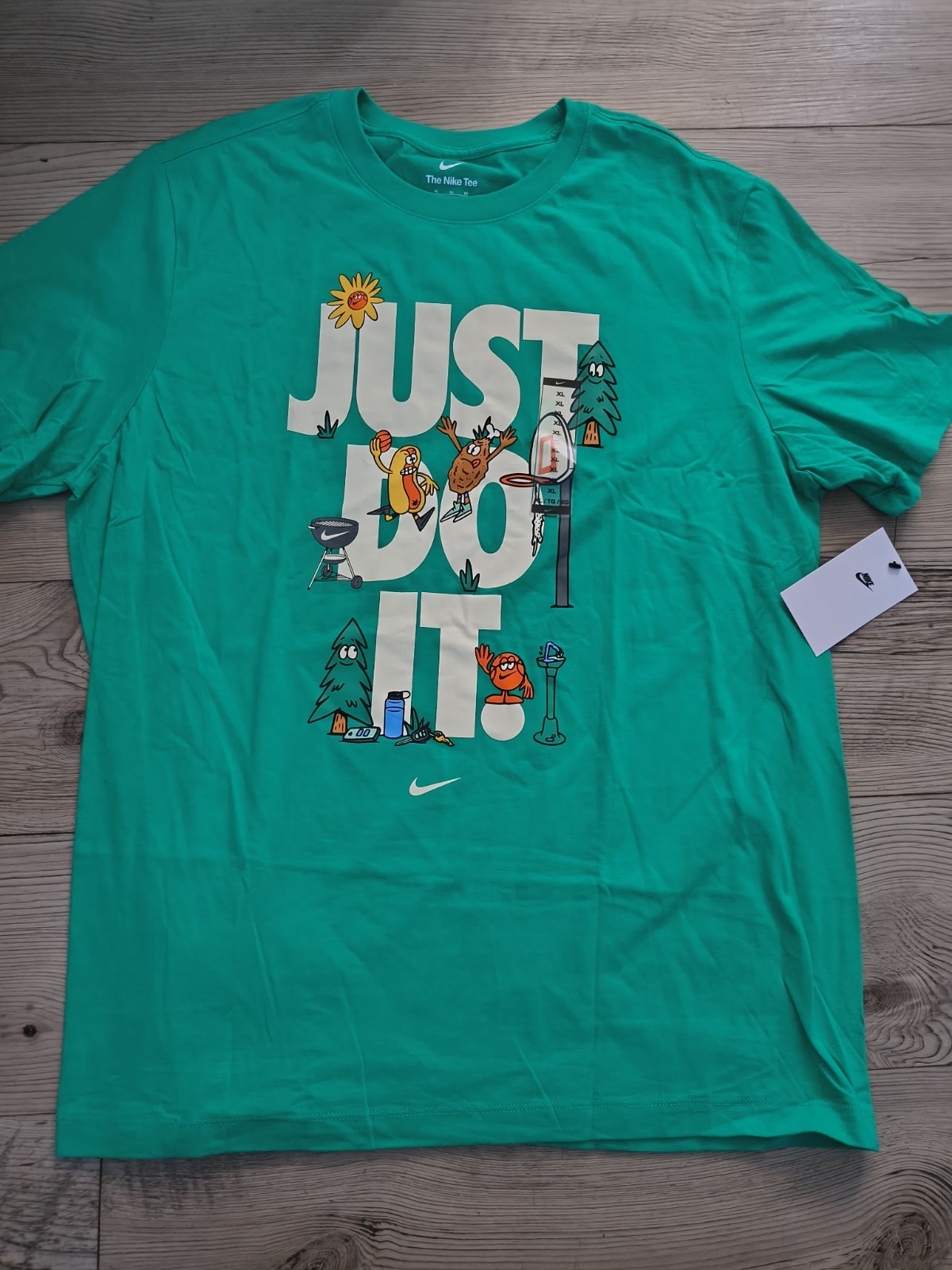 Nike Just Do It Graphic Green Cotton Jersey Men's Short Sleeve Crew Neck T-Shirt gallery