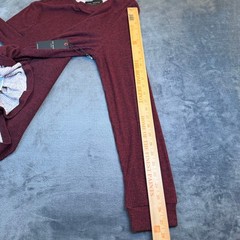 Ted Baker London Shirt Ribbed Long Sleeve Crewneck Top Burgundy Mens Medium NWT