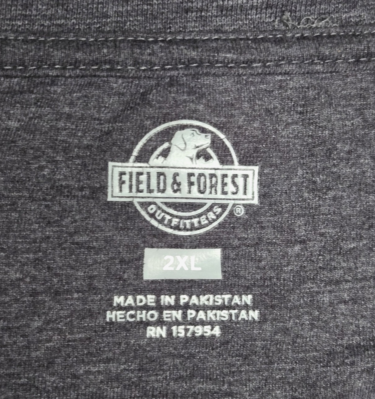 Field & Forest Outfitters T-Shirt with Pocket Men's 2XL - Crew Neck - Dark Gray gallery