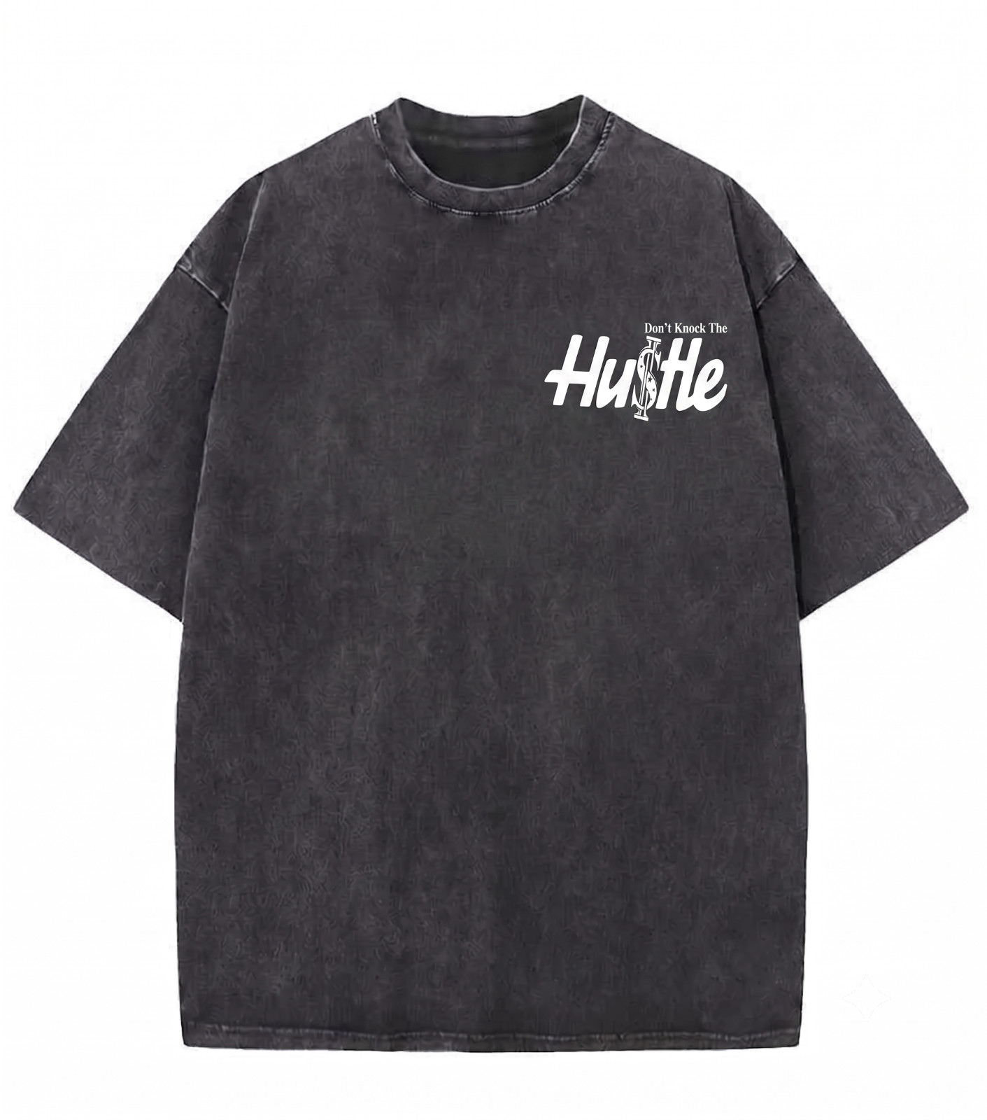 Mens Vintage Wash Hip Hop T Shirt Dont Knock The Hustle Front Back Graphic Tee gallery