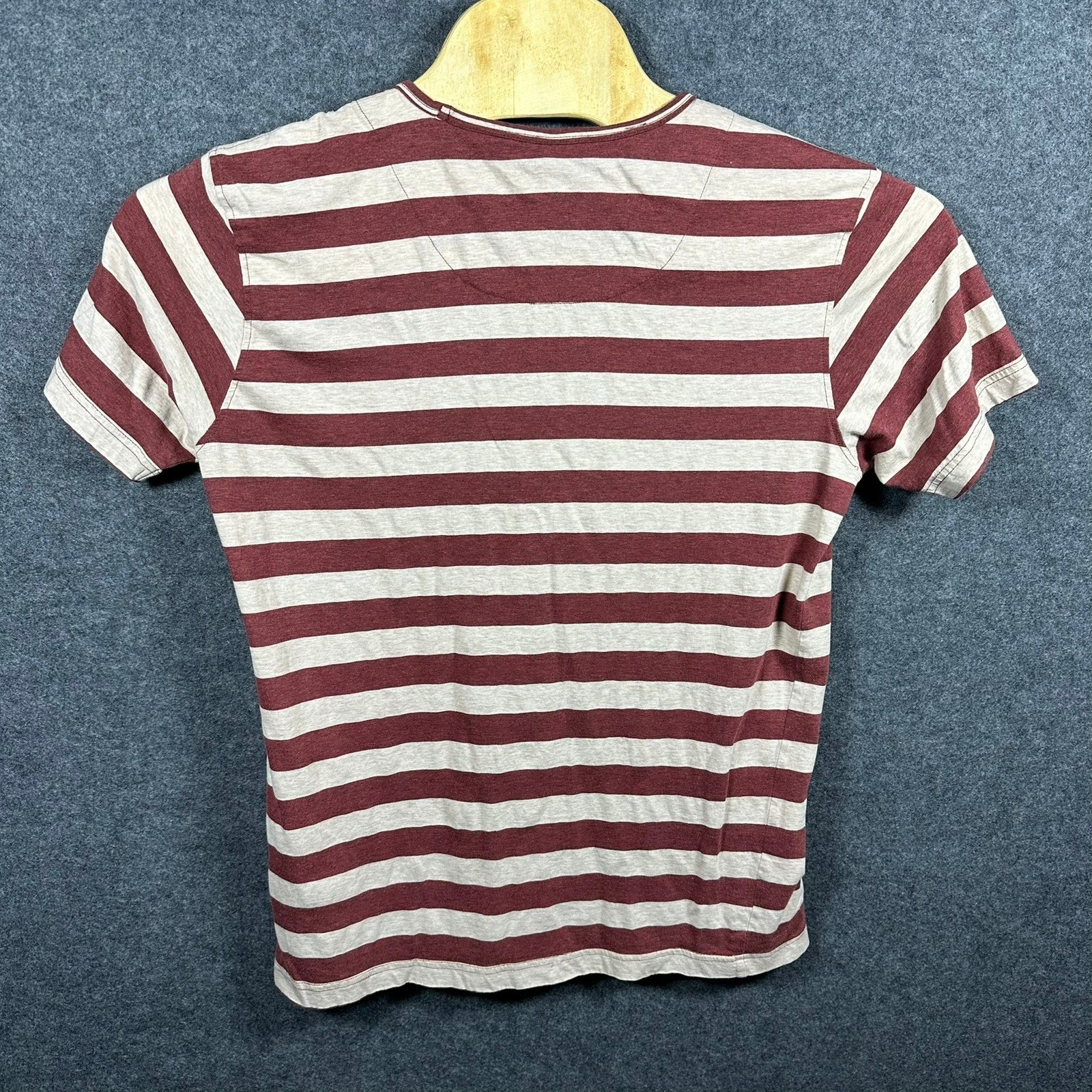 Adolfo Dominguez Mens Striped Pocket T-Shirt Red White Large Short Sleeve gallery