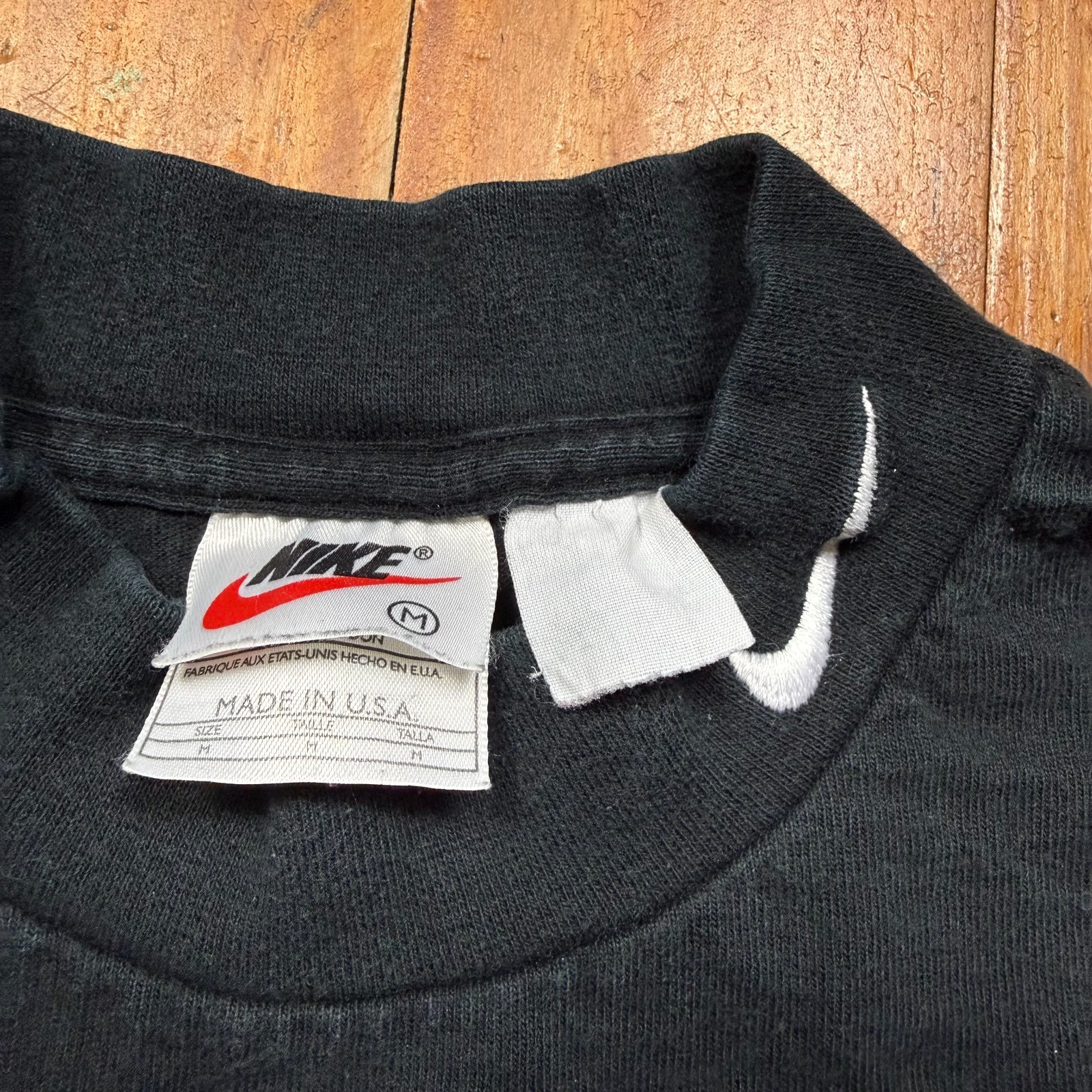 Vintage Nike Mock Neck Shirt Mens Size Medium Black Long Sleeve Swoosh 90s gallery