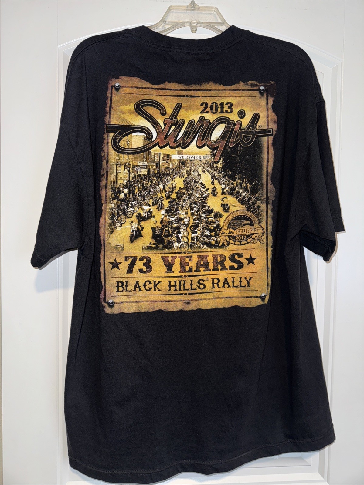 Sturgis Hot Leather Black Hills Rally 2013 XL Harley T Shirt Black Eagle gallery
