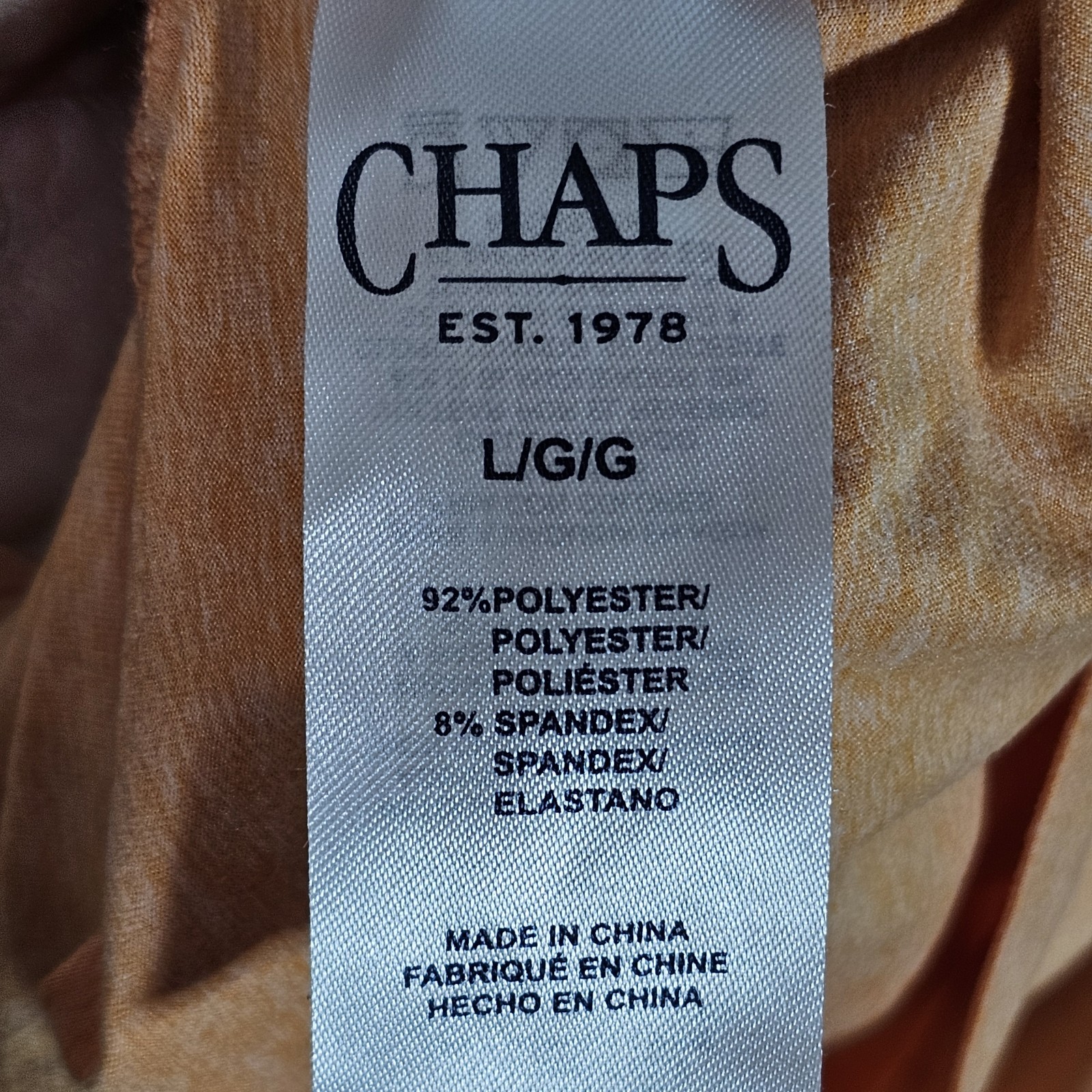 Chaps Along The Seacoast Graphic T-Shirt Men's L Orange Polyester Spandex gallery
