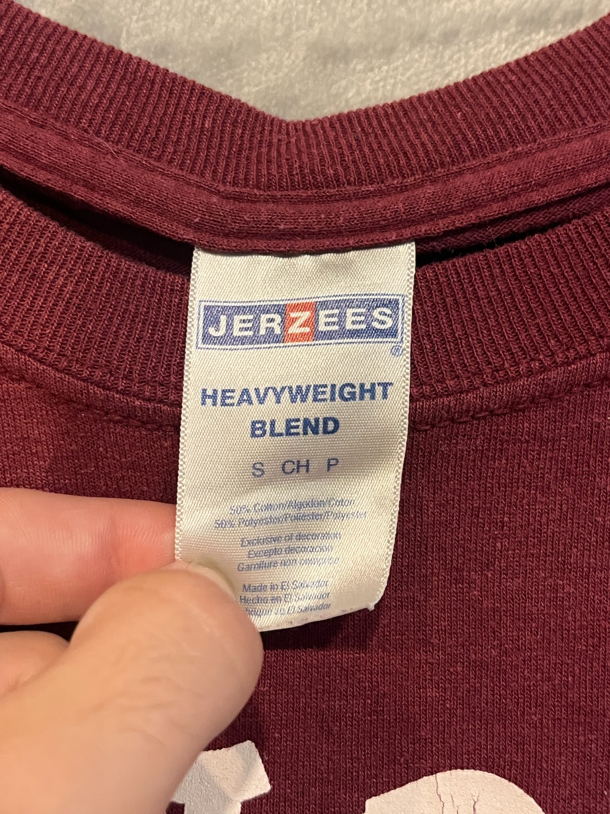 Vintage Jerzees T-Shirt Bulldog Graphic Small Maroon Classic Fit gallery