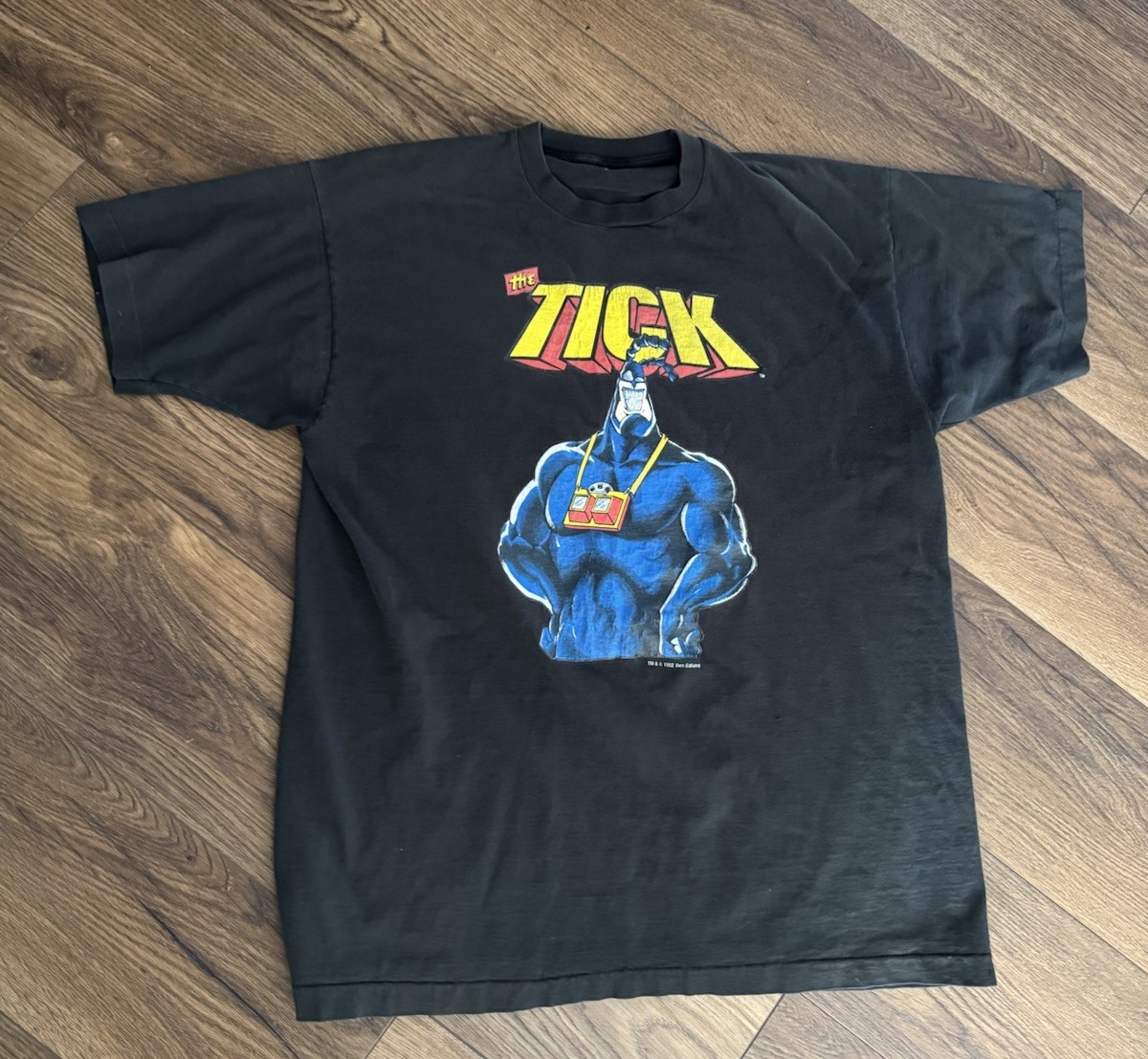 Vintage 1992 The Tick Comic Promo Shirt XL Single Stitch Ben Edlund 29x23 Rare gallery
