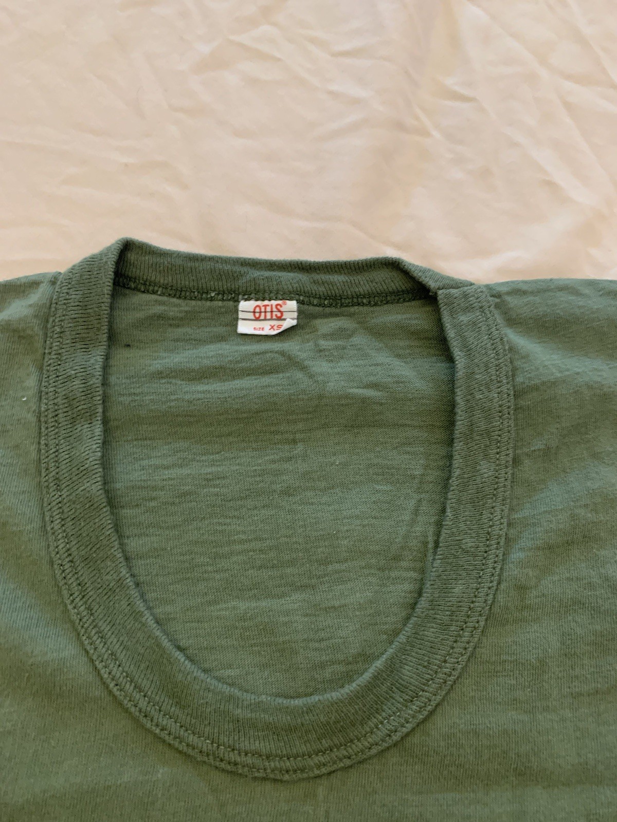 Vintage 60s Army T Shirt XS Olive Drab Skivvy U-Neck Otis USMC Military Vietnam gallery