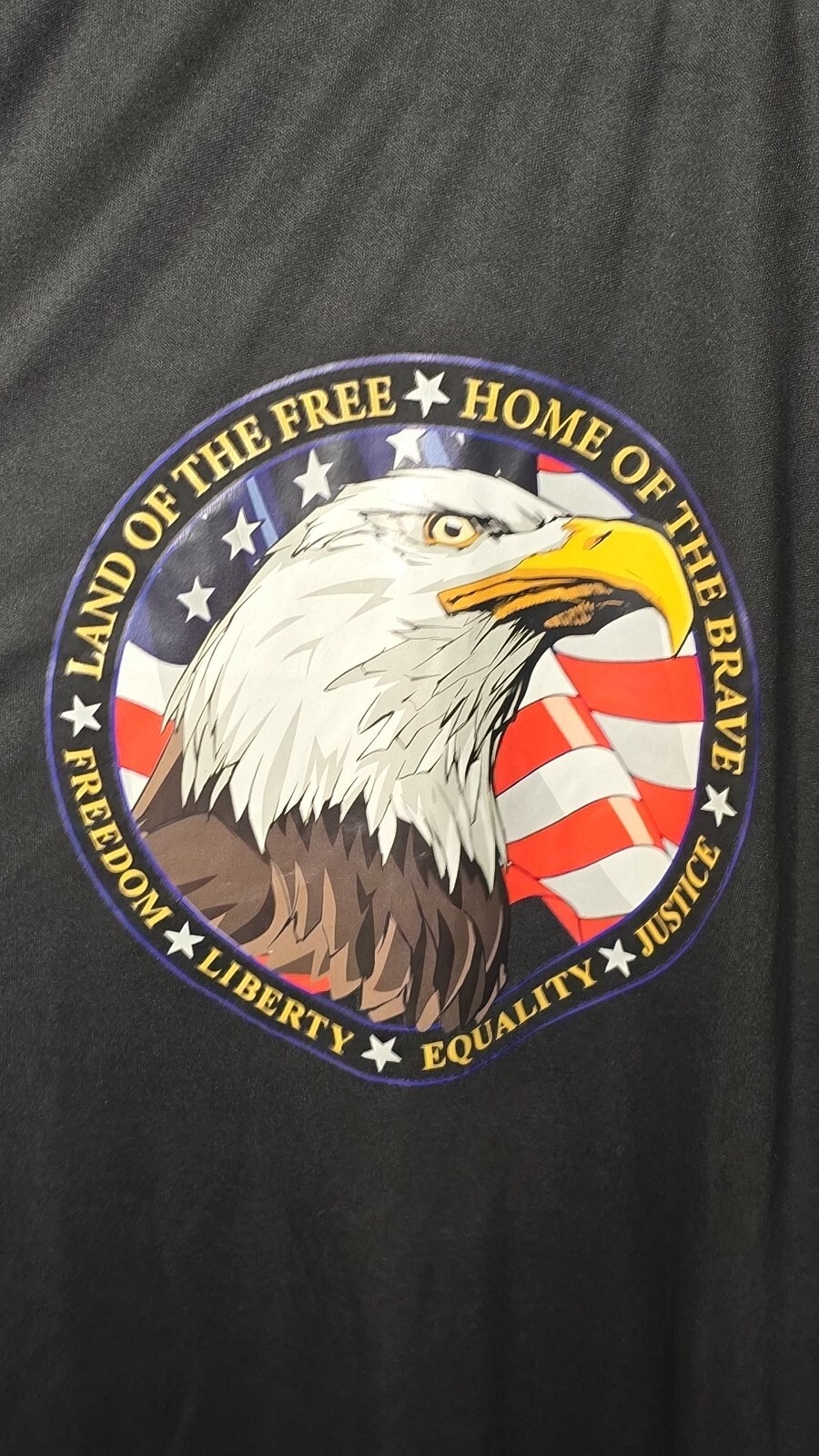 Land Of The Free Home Of The Brave Polyester Crew Neck T-Shirt Unisex Size Large gallery