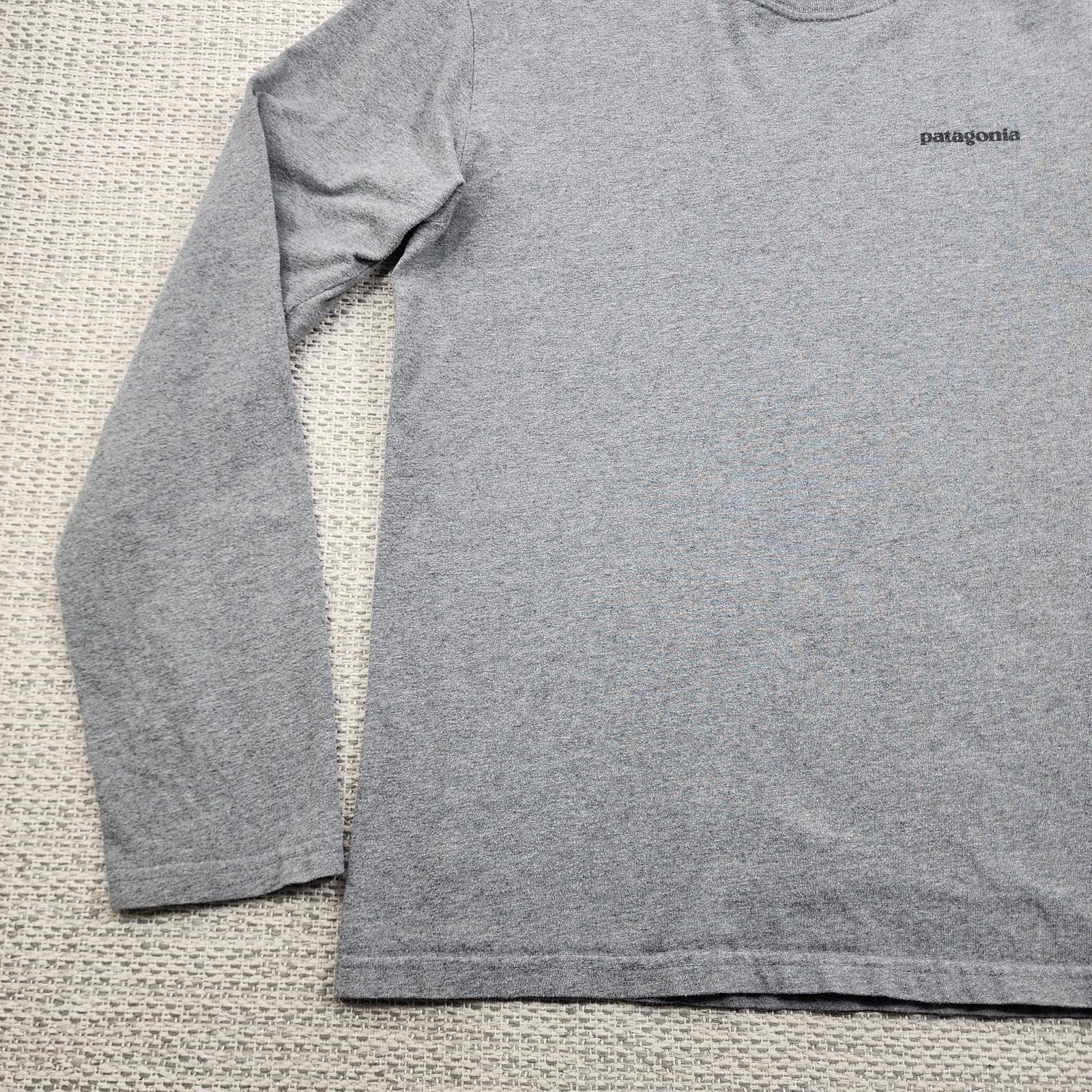 Patagonia Shirt Mens M Gray Long Sleeve Organic Cotton Logo Outdoor USA Made gallery
