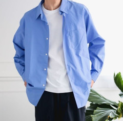 (ASK availability First) BEAMS polyester broadcloth regular collar shirt NEW