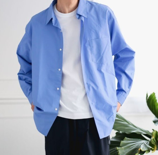(ASK availability First) BEAMS polyester broadcloth regular collar shirt NEW gallery