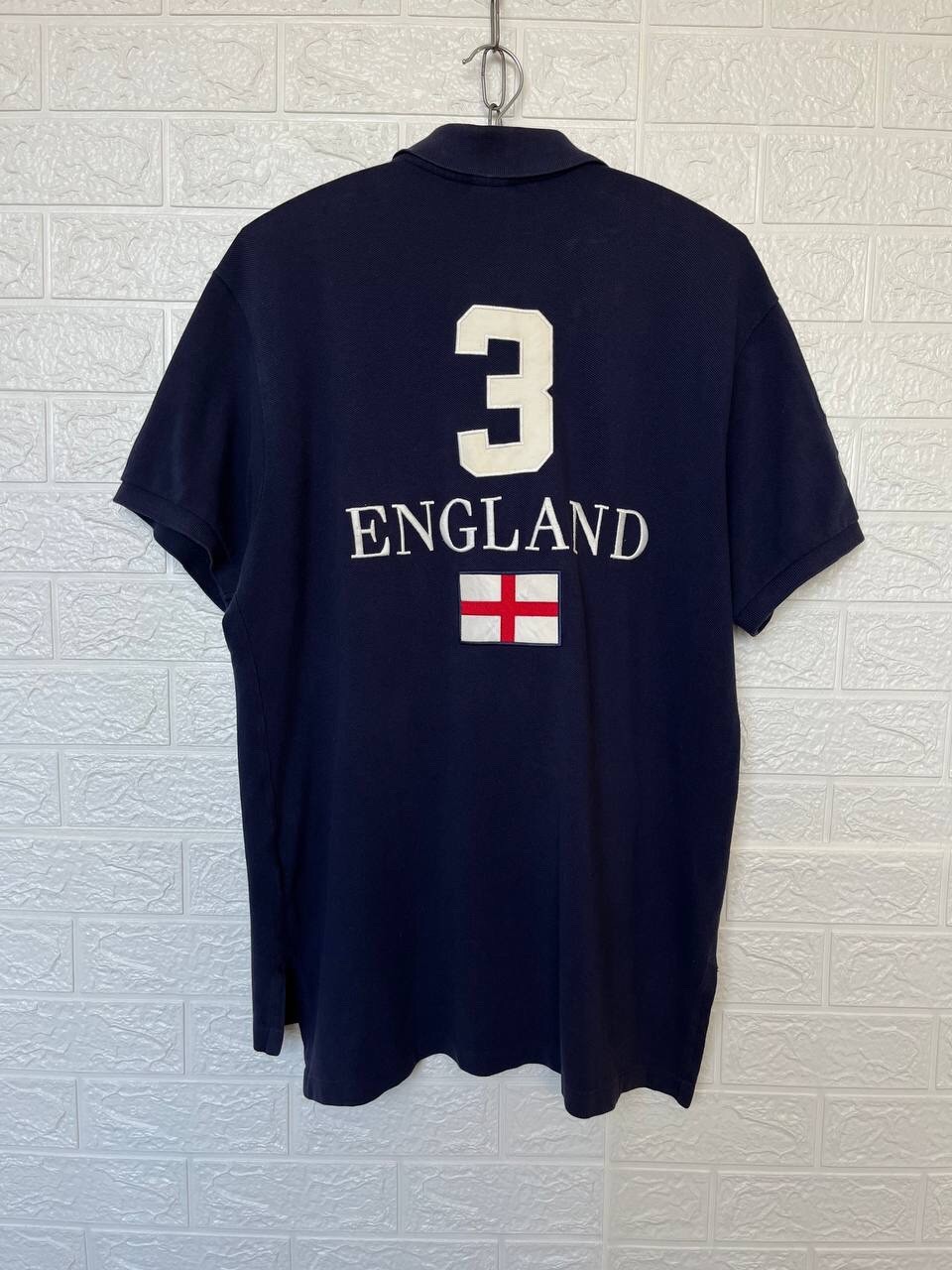 Polo Ralph Lauren Big Pony England Polo Shirt Navy Blue #3 Custom Fit Men's XL gallery