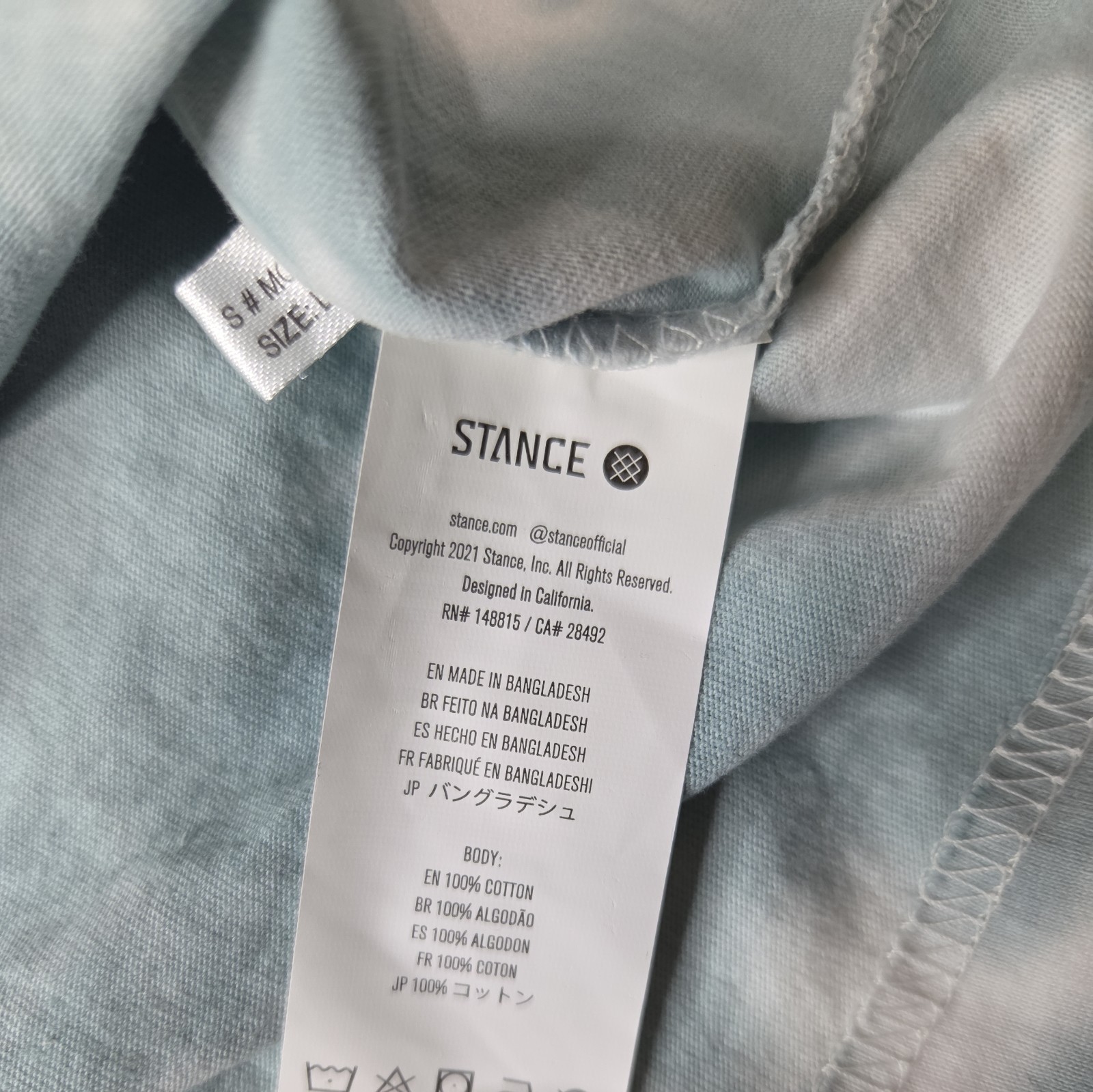 STANCE Sol Tie Dye 100% Cotton Graphic Short Sleeve Tee Crewneck Size Large gallery