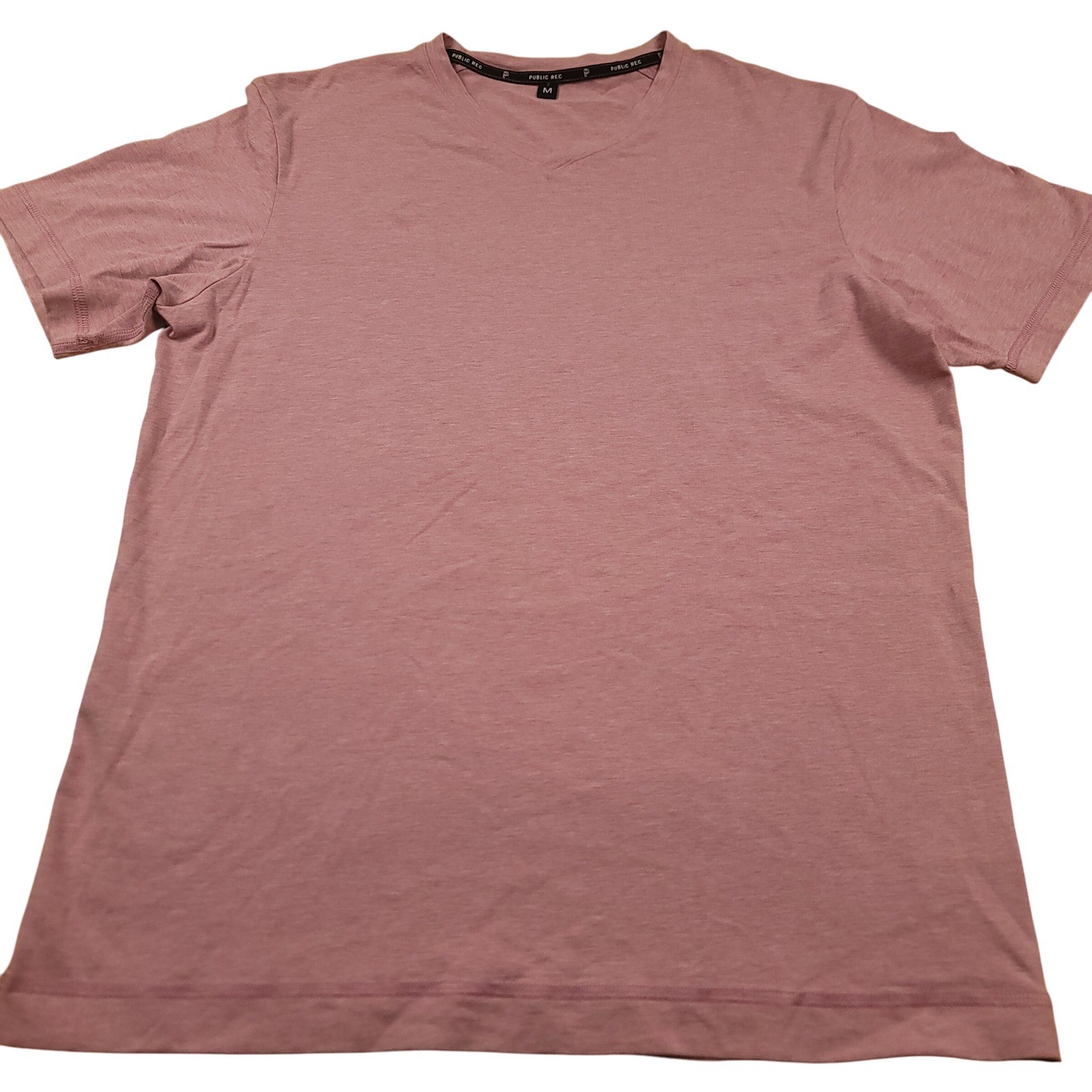 PUBLIC REC Mens V Neck T Shirt Short Sleeve Heathered Mauve Pink Pima Cotton M gallery