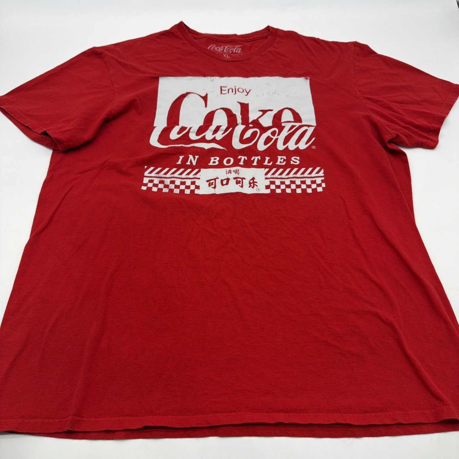 Coca Cola T-shirt Men XL Red Graphic Print Logo 100% Cotton.#46297